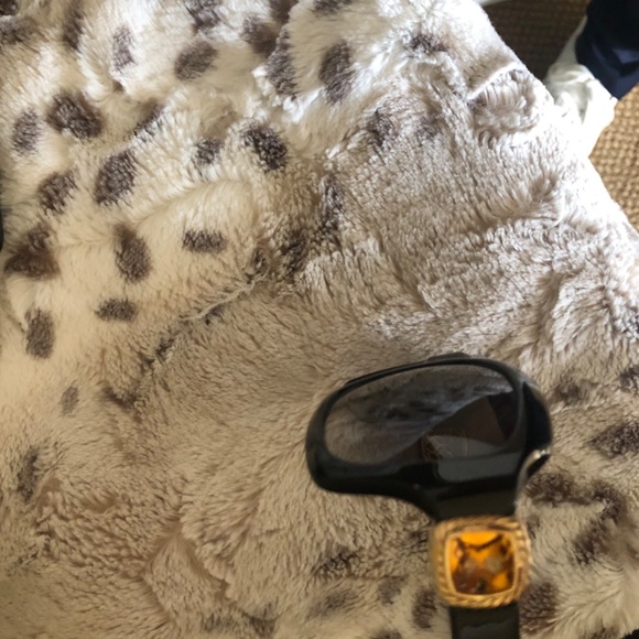 David Yurman Black Albion Gold Vermeil Citrine Quartz Sunglasses - Picture 4 of 9